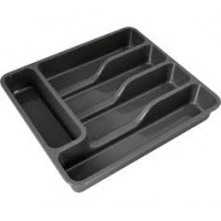 Лоток для столовых приборов широкий серый 740018