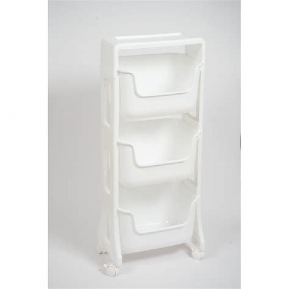 Этажерка 3 яруса Junior на колесиках белый 771306