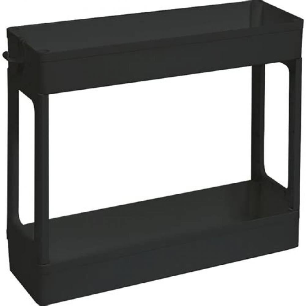 Этажерка 2 яруса узкая черный 760207