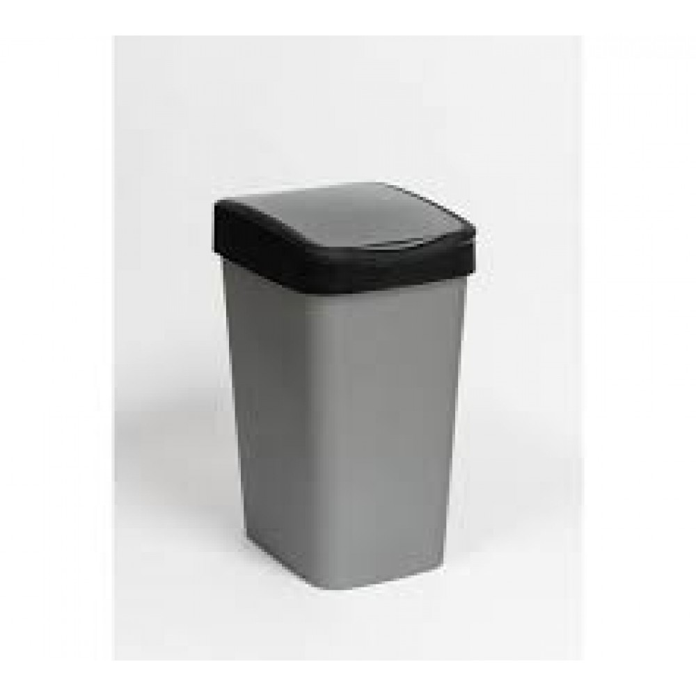 Ведро для мусора 10л Tandem с подвижной крышкой серый/черный 841058 Ведро для мусора 10л Tandem с подвижной крышкой серый/черный 841058