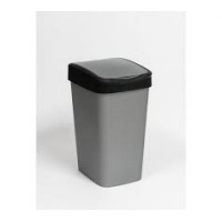 Ведро для мусора 10л Tandem с подвижной крышкой серый/черный 841058