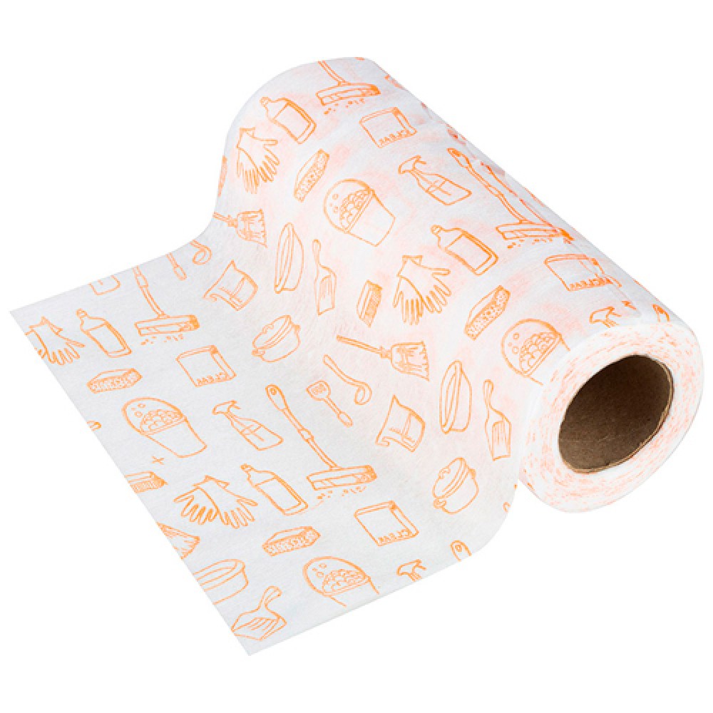 Салфетки с перфорацией хоз. 25х30см Рыжий кот в рулоне 20шт 008759