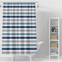 Шторка для ванной 180*200 пвх Горизонт Delphinium 12 колец синий 104203