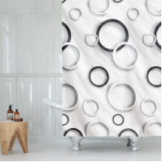 Шторка для ванной 180*200 п/э Круги Delphinium 12 колец 104159
