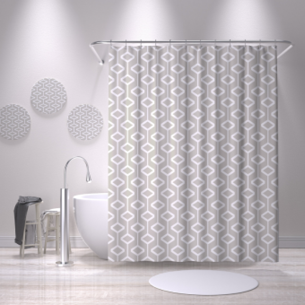 Шторка для ванной 180*200 п/э Магнус Delphinium 12 колец 104271