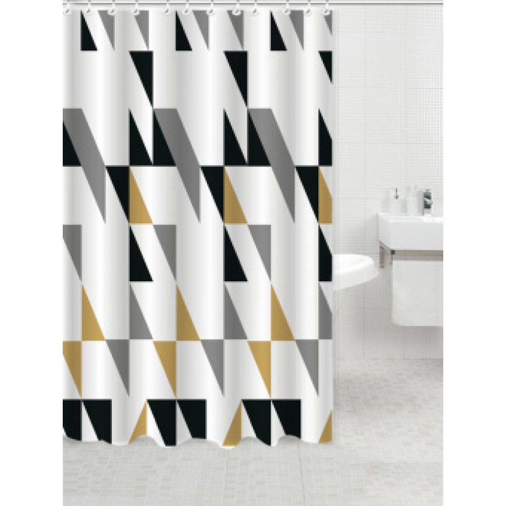 Шторка для ванной 180*200 п/э Прайм Delphinium 12 колец 104259