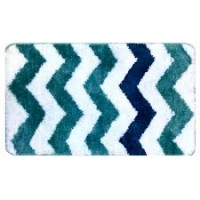 Коврик для ванной Delphinium Зигзаг микрофибра 50х80 голубой