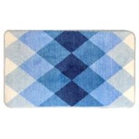 Коврик для ванной Delphinium Ромб микрофибра 45х75 голубой