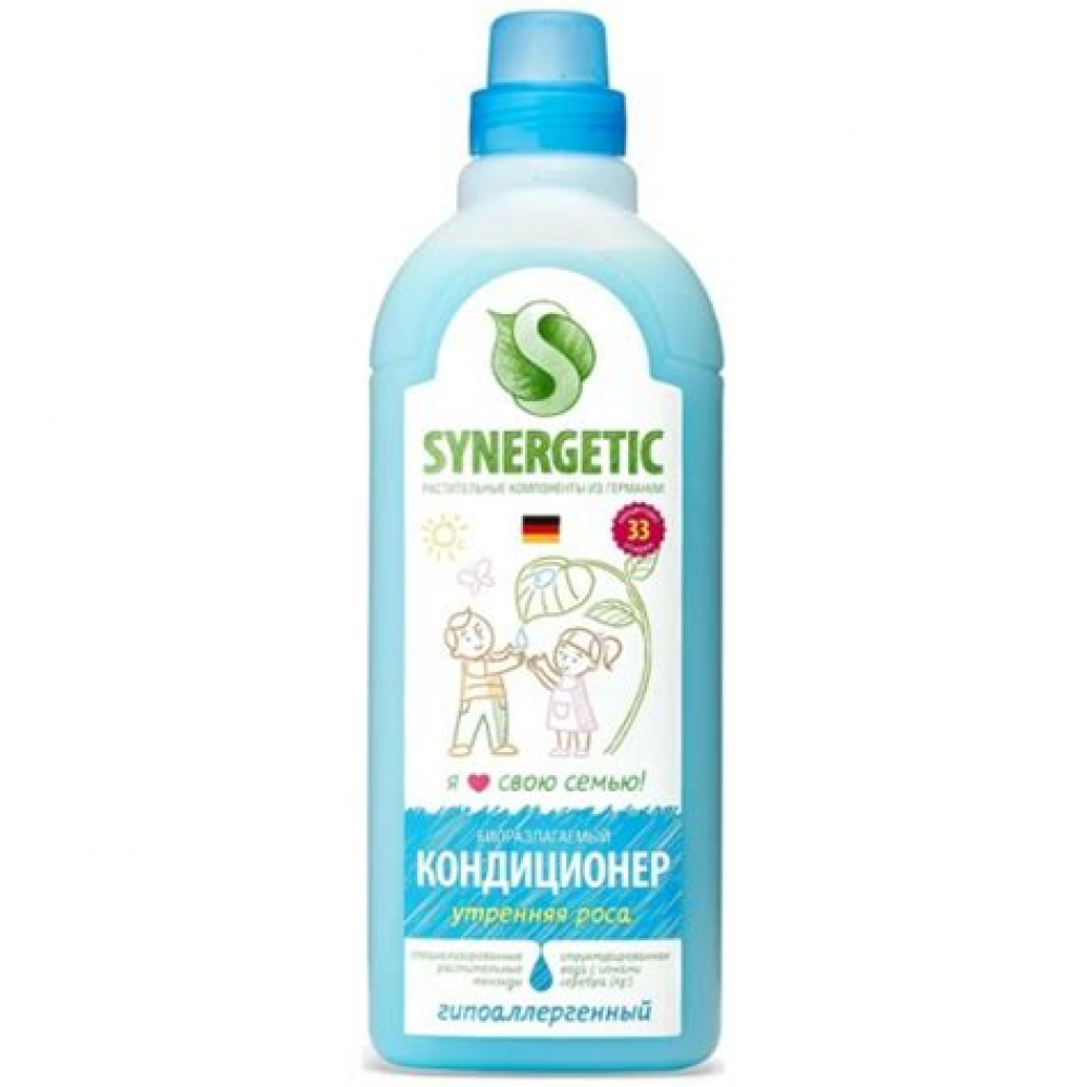 Кондиционер ополаскиватель для белья Утренняя роса Synergetic 1000 мл.