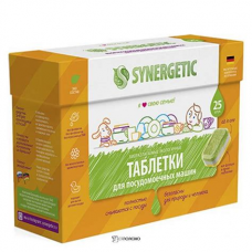 Таблетки для посудомоечных машин (бесфосфатные) 25 штук Synergetic 