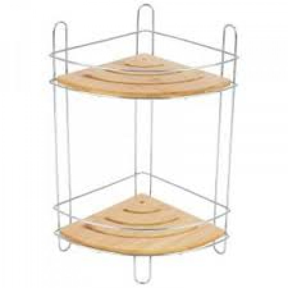 Полка д/ванной угловая 2 яруса БАМБУК 101246/13071