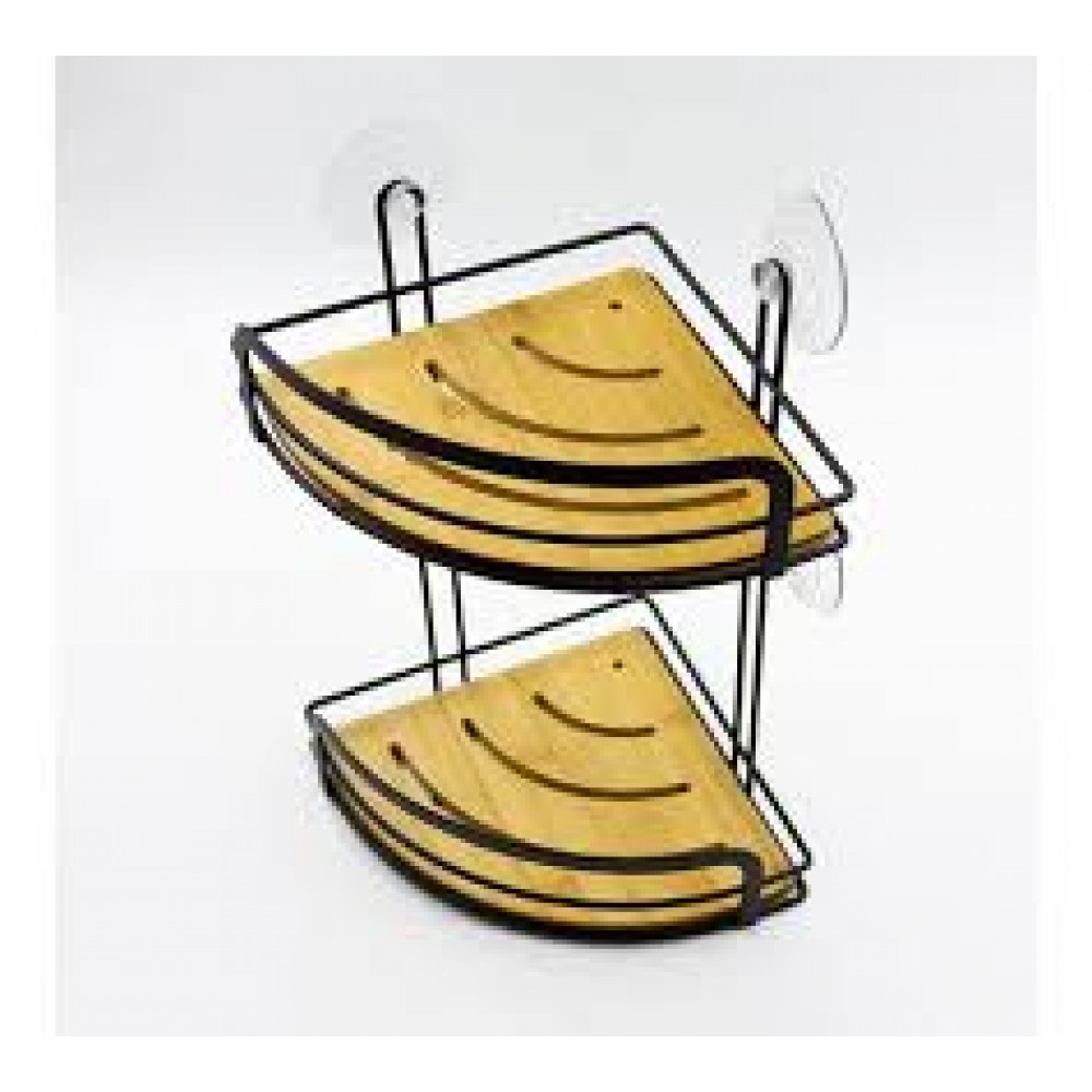 Полка д/ванной угловая 2 яруса БАМБУК 101246/13071