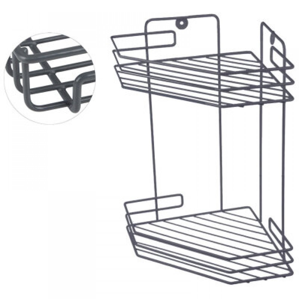 Полка д/ванной 2 яруса угловая 20,5*20,5*31,5см Рыжий кот графит 310869