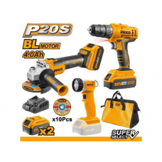 Набор аккум. инструмента 20 В 3 шт. INGCO COSLI240202 INDUSTRIAL + набор руч. инст. HKTV01P041