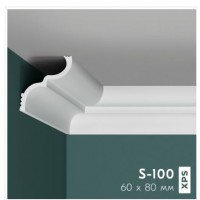 Плинтус потолочный  S100 (80*60 мм) ХХХ