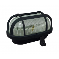 Светильник Oval/ПСХ  60 черный Е27 60W IP44 стекло/пластик с решеткой SQ0312-0002