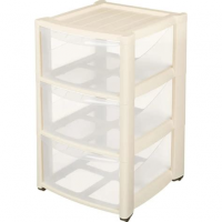 Комод на колесах Амадео 3 ящика 390х370х600мм бежевый 431242807