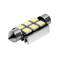 Лампа авто светодиодная 12V C5W (SV8.5) 36мм 3LED SMD-5050 желтая (освещение салона)