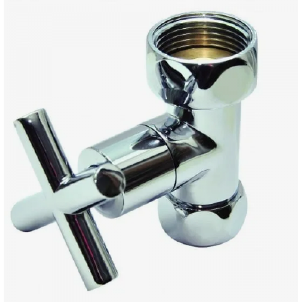 Вентиль для полотенцесушителя прямой 1"х1" гайка-штуцер крест хром Вентиль для полотенцесушителя прямой 1"х1" гайка-штуцер крест хром