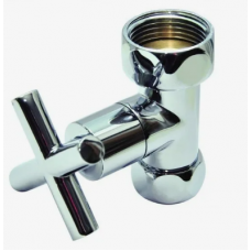 Вентиль для полотенцесушителя прямой 1"х1" гайка-штуцер крест хром