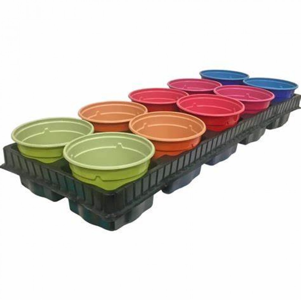 Набор для рассады 10 шт 500мл 10,5*8см +подставка цветные Набор для рассады 10 шт 500мл 10,5*8см +подставка цветные