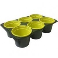 Набор для рассады 6 горшков 9*6.8см +подставка желтые