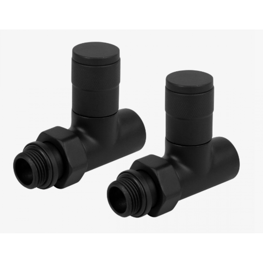 Кран радиаторный прямой + кран обратки Д=15 Royal Thermo PIANO черный 1422580