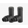 Кран радиаторный угловой + кран обратки Д=15 Royal Thermo PIANO черный 1422585