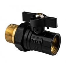 Кран шаровый американка Д=25 РН/РВ бабочка черный 3981