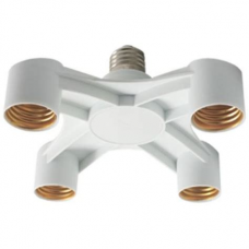 Переходник Е27 / 4хЕ27, узкий, белый