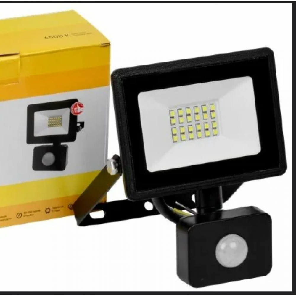 Прожектор светодиодный IEK с д/движ. 20w, 220v