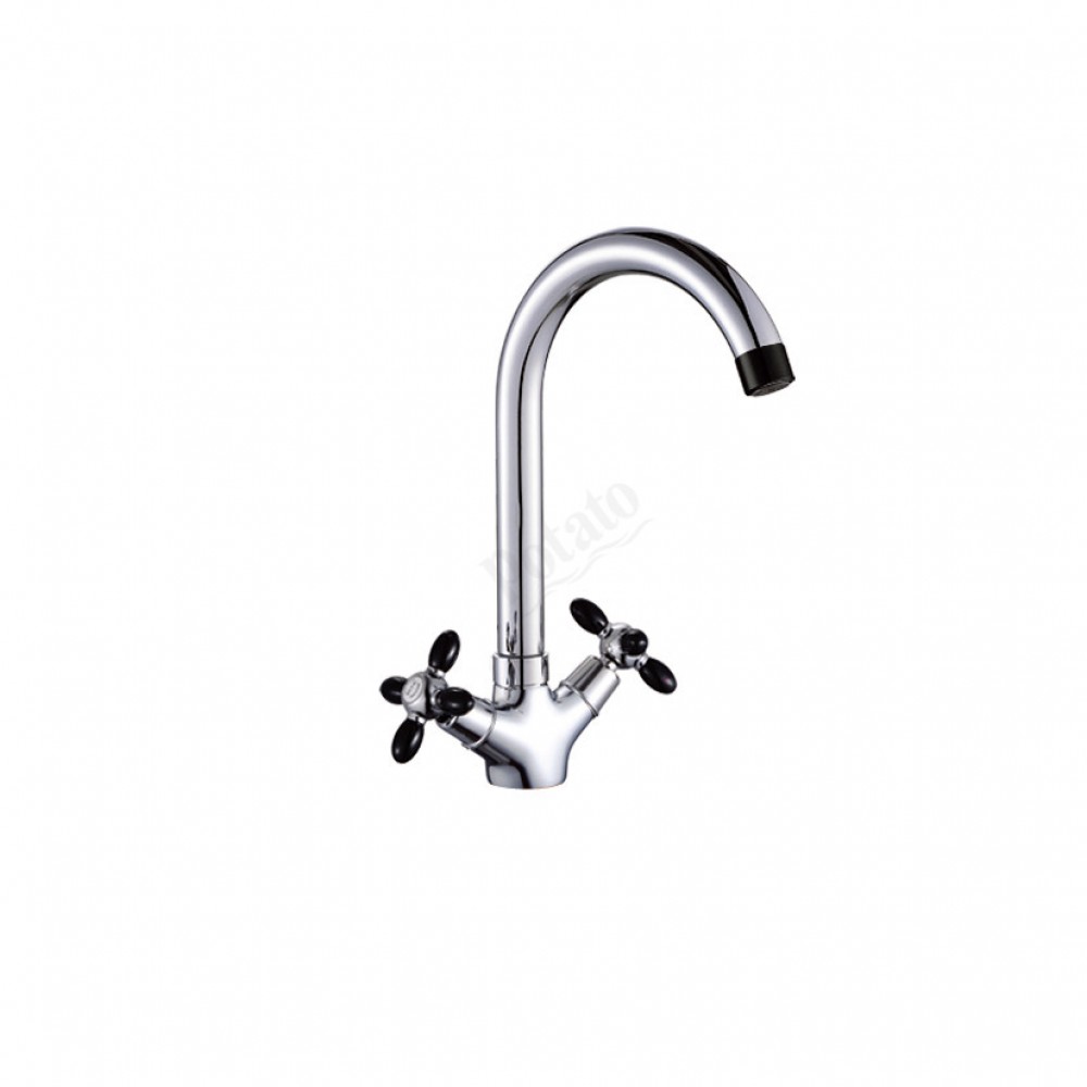 Смеситель для раковины из пластика АБС ЧЕРНЫЙ квадратный корпус 5974