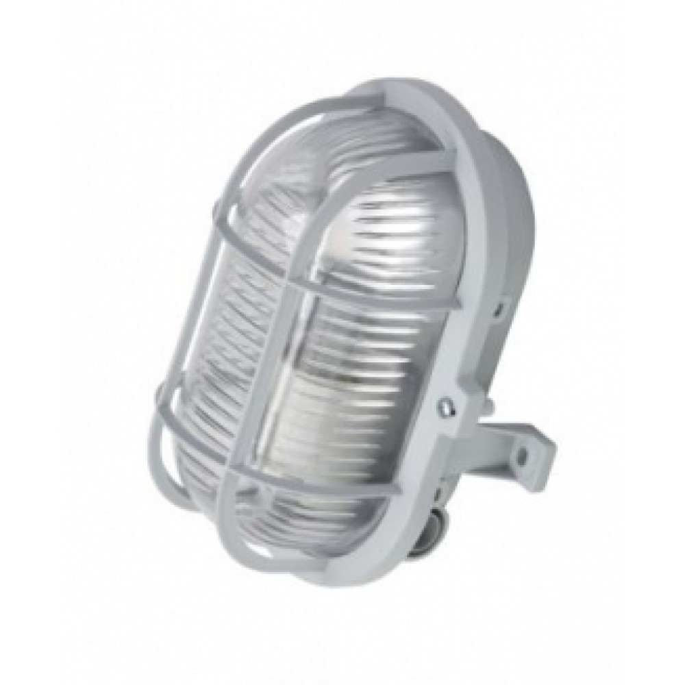 Светильник Oval/ПСХ  60 белый Е27 60W IP44 стекло/пластик с решеткой SQ0312-0001