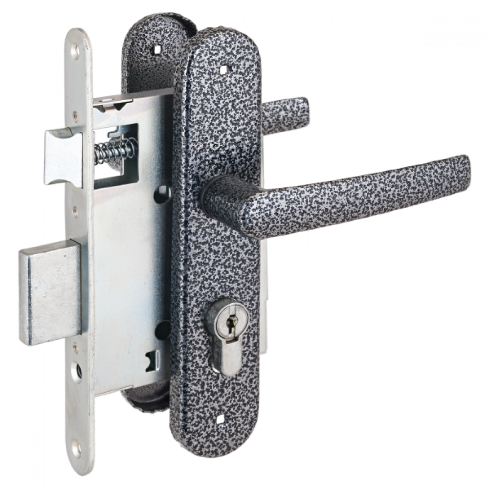 Замок врезной ЗВ4-3.08 (ЗВ4-1.55) стяжки серебро с/руч (8835)