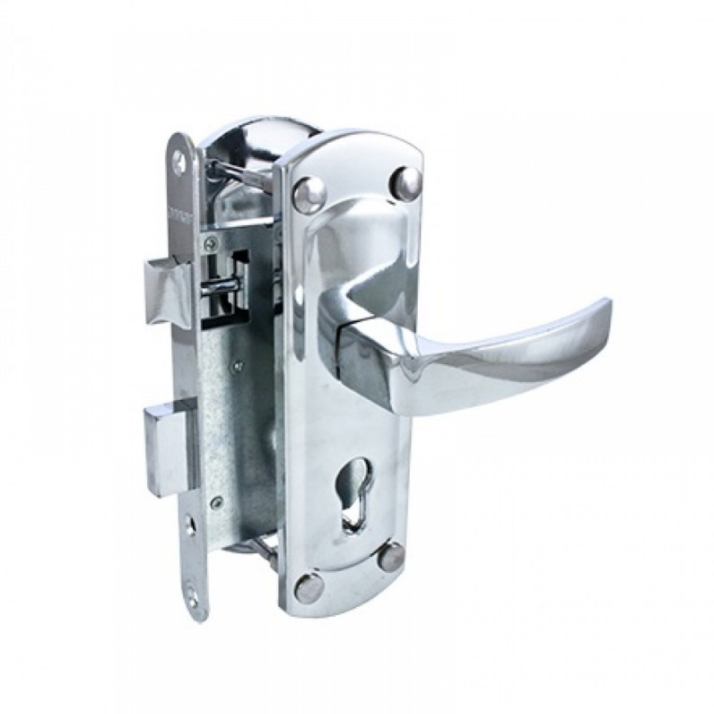 Замок врезной ЗВ4-3.08 (ЗВ4-1.55) стяжки серебро с/руч (8835)