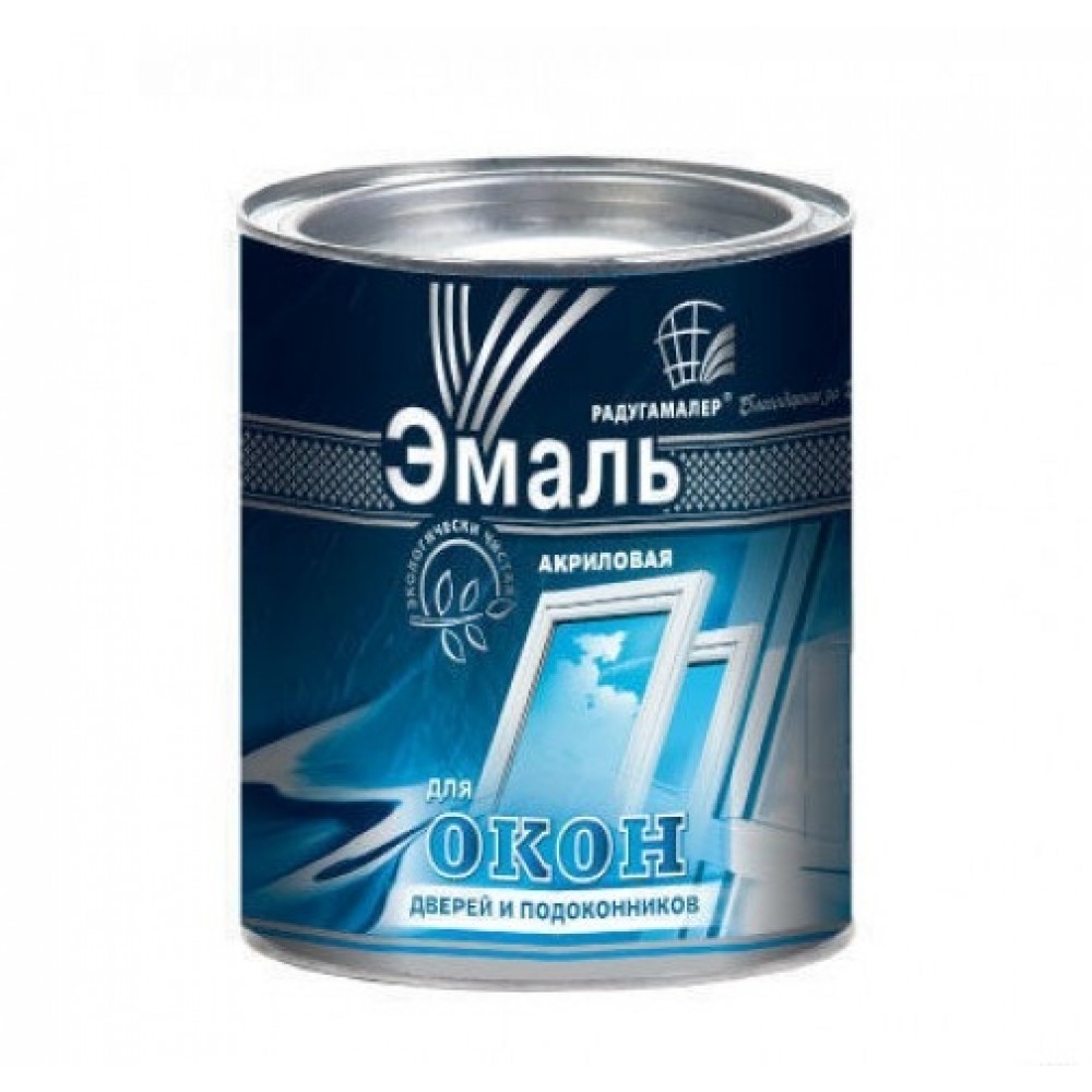 Эмаль акриловая для окон, дверей и подоконников  Радуга Белая 0,9 кг