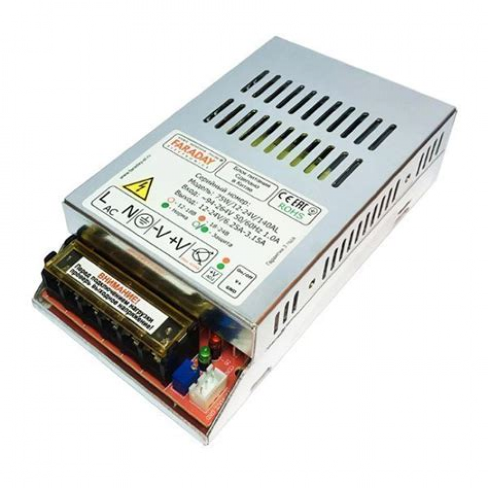 Блок питания 220V/24V мощность 30 W(максимальное подключение 1500LED ламп) 55046 Блок питания 220V/24V мощность 30 W(максимальное подключение 1500LED ламп) 55046