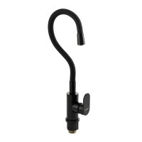 Смеситель для кухни боковой черный с гибк.изливом 80209