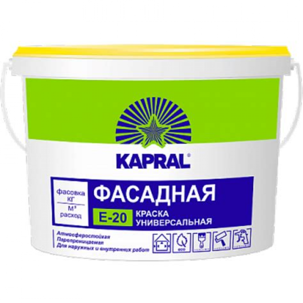 Водоэмаль фасадная Капрал Е-20 ведро 15кг