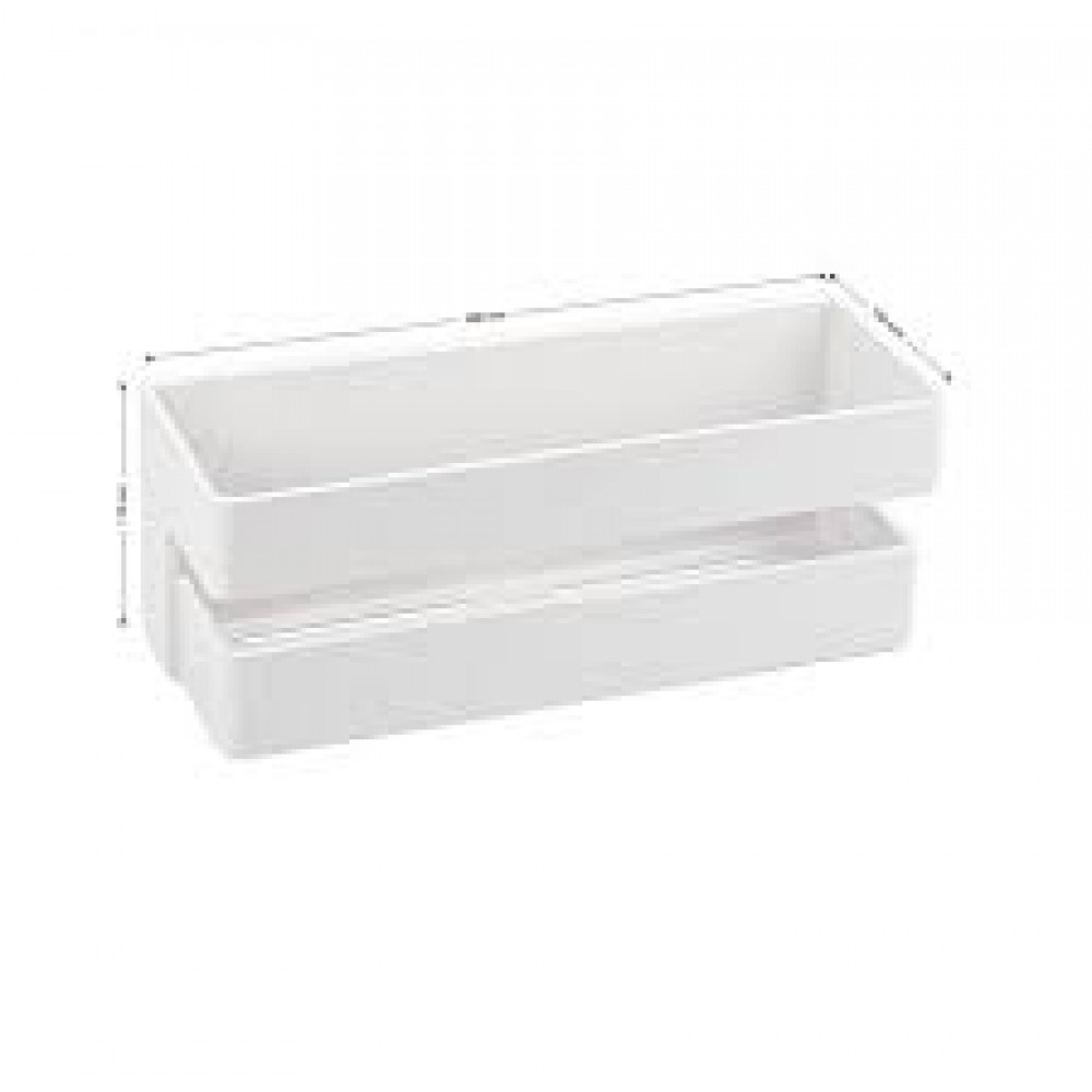 Полка д/ванной прямая из высокопрочного АБС пластика, БЕЛАЯ глубокая 5680