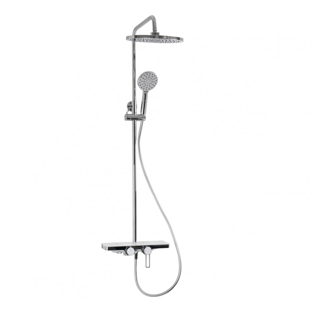 Смеситель+стойка для душа тропический душ с 2 лейками АБС пластик вставки из стекла 3050