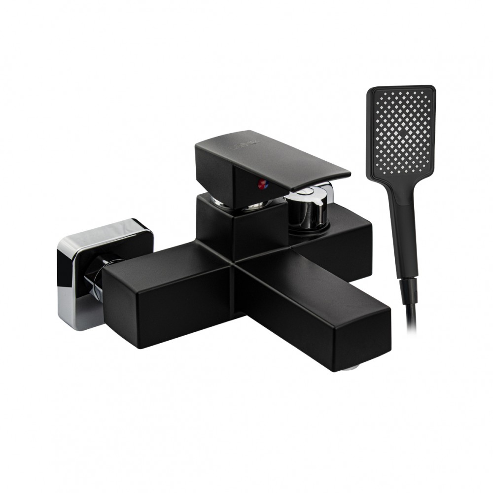 Смеситель для ванны короткий нос из пластика АБС ЧЕРНЫЙ квадратный корпус 5574 Смеситель для ванны короткий нос из пластика АБС ЧЕРНЫЙ квадратный корпус 5574