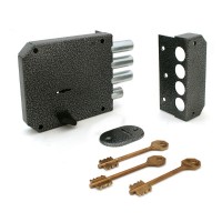 Замок накладной тяж. Симеко ЗН-2*3 3 ригеля с ЗД, 3 кл (6764)