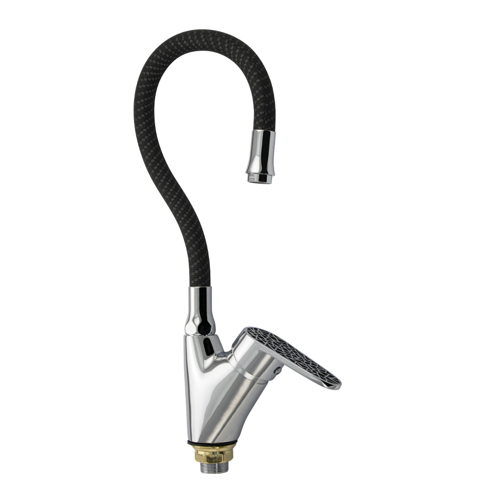 Смеситель для кухни боковой черная мозаика с гибк.излив.(3374)