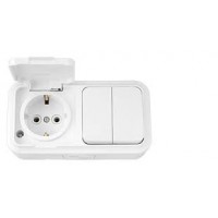Выключатель+розетка 2В-РЦ-659 2кл. шуко ip-54