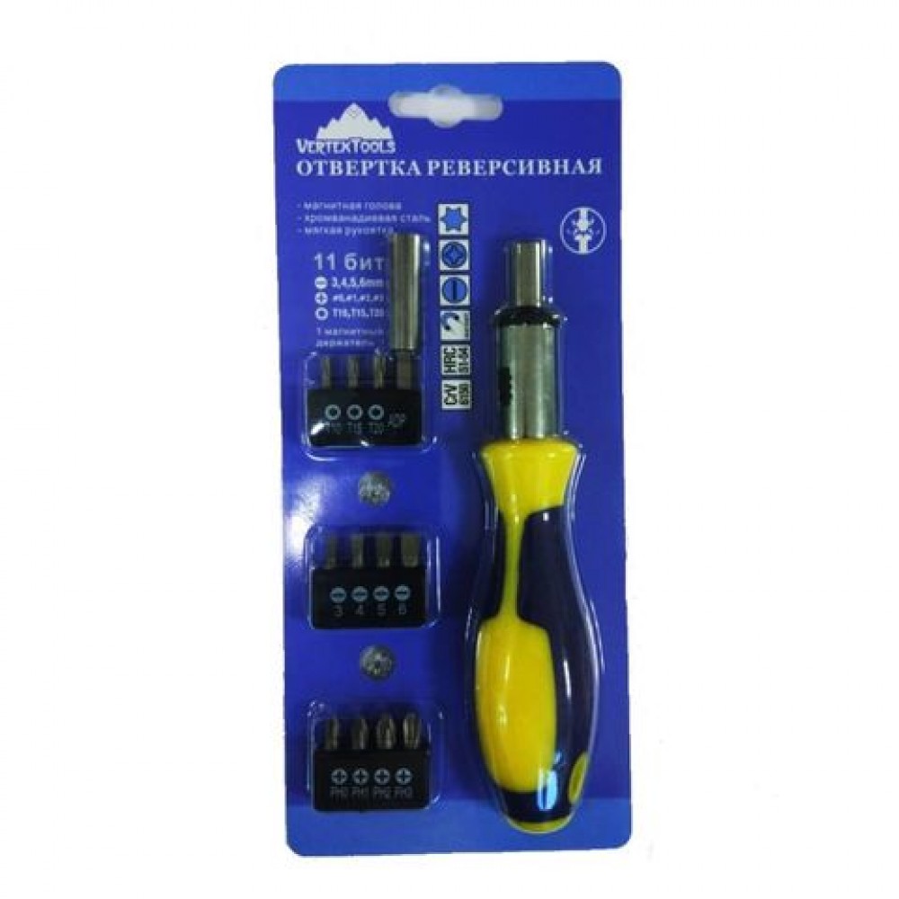 Отвертка реверсивная 11 бит 0033-1