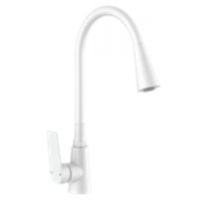 Смеситель для кухни POTATO силумин гибкий излив белый P41167-7