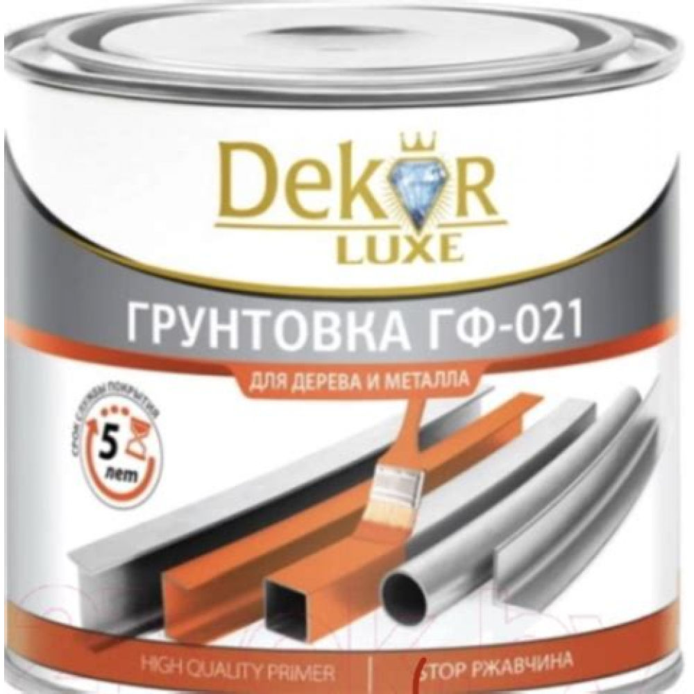 Грунтовка по металлу ГФ-021 Серая Dekor 0,8кг