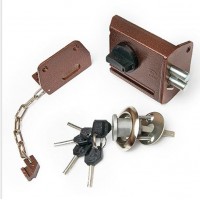 Замок накладной 3НД 1 А К(П/М) с цеп.(медь) 15266/6883