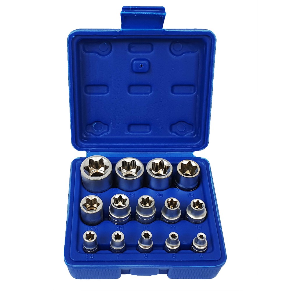 Набор насадок 1/4"3/8"1/2" Е4-Е24 14 предметов 10628-SL